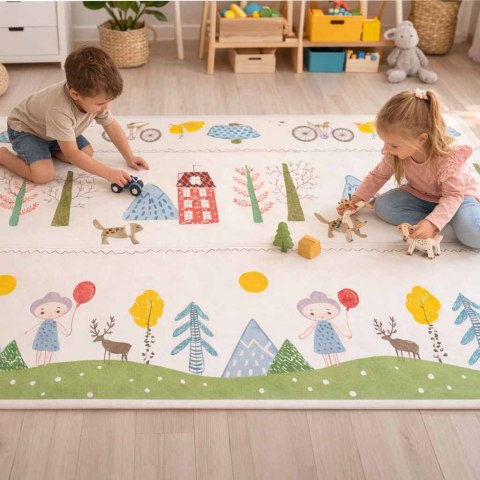 Mata edukacyjna piankowa dwustronna składana 150x200cm drzewa misie Kik Sp. z o. o. Sp. k.