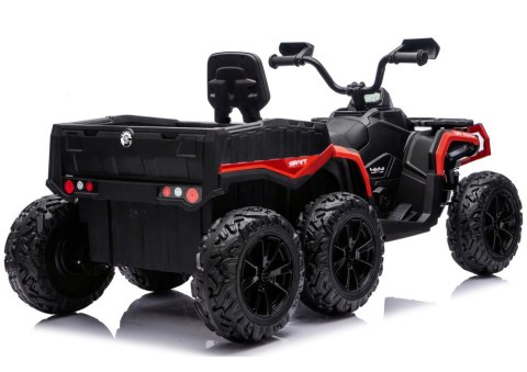 Quad Na Akumulator ATV 6 Kół Z Przyczepką JC606 24V 4x4 Czerwony LEAN CARS