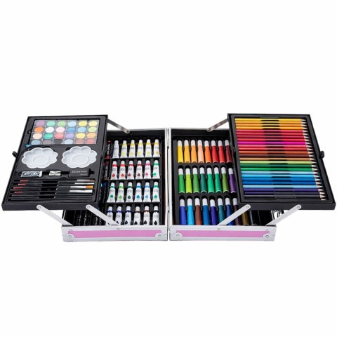 Zestaw Artystyczny Plastyczny Jednorożec Walizka Różowa 150 el. LEAN Toys