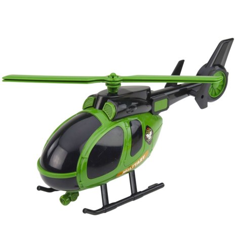 Zestaw Militarny Wojskowy Ciężarówka Laweta Auto Helikopter Światła Dźwięk LEAN Toys