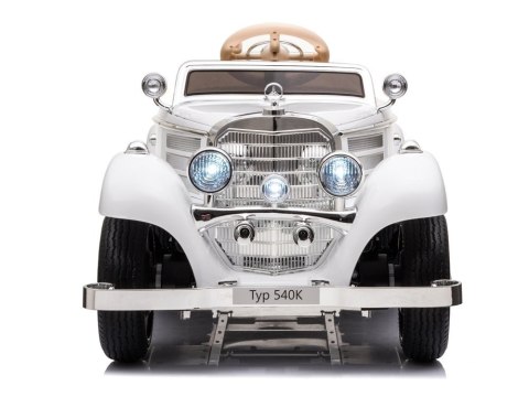 Auto Na Akumulator Mercedes Benz 540K Klasyk Premium Światła LED MP3 Biały