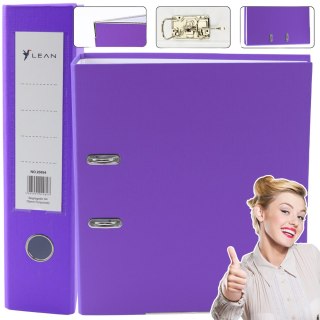 Segregator Na Dokumenty A4/75mm Okucie Mechanizm Dźwigniowy Purpurowy LEAN
