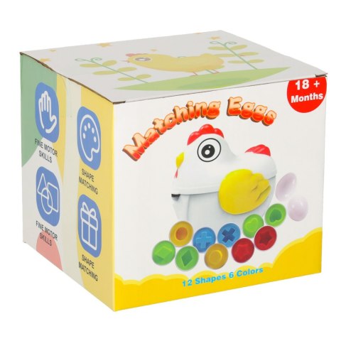 Układanka edukacyjna dopasuj kształty jajka 12 szt. kura Kik Sp. z o. o. Sp. k.