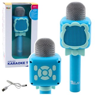Bezprzewodowy Mikrofon Bluetooth Karaoke Nagrywanie Zmiana Głosu Niebieski LEAN Toys