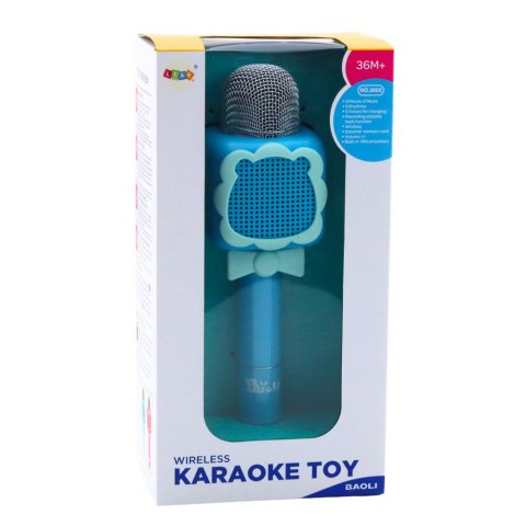 Bezprzewodowy Mikrofon Bluetooth Karaoke Nagrywanie Zmiana Głosu Niebieski LEAN Toys