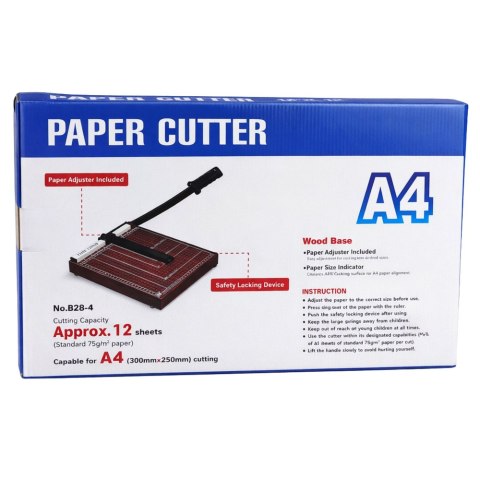 Gilotyna Do Papieru A4 Trymer Do Cięcia Papieru Metalowa Biurowa Czarna LEAN