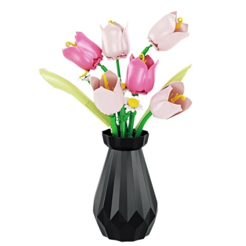 Klocki Konstrukcyjne Tulipany W Wazonie Bukiet 223 el. LEAN Toys