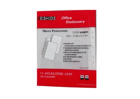 Koszulki Na Dokumenty Transparentne Przeźroczyste A4 100szt. LEAN