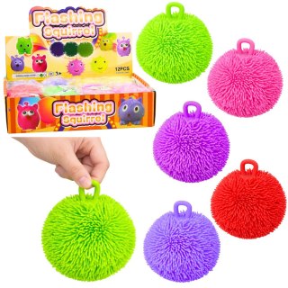 Piłka Sensoryczna Gniotek Antystresowy Do Odbijania Światło LED Mix Kolor LEAN TOYS