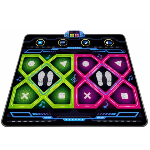 Podwójna Mata Taneczna Elektroniczna Do Tańczenia LED 105 x 90 cm LEAN Toys
