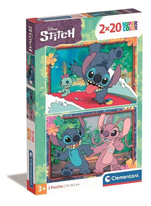 Puzzle 2x20 Super Color DISNEY STITCH Clementoni 24809