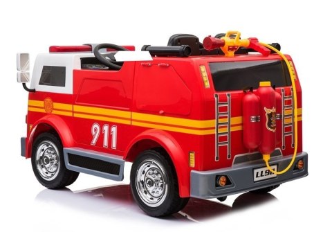 Wóz Strażacki na Akumulator Czerwony Dla Dzieci Pilot LL911 LEAN CARS