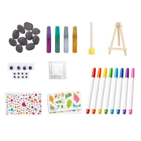 Zestaw Kreatywny DIY Malowanie Kamieni Pisaki Kleje Brokatowe LEAN Toys