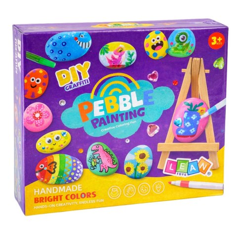 Zestaw Kreatywny DIY Malowanie Kamieni Pisaki Kleje Brokatowe LEAN Toys