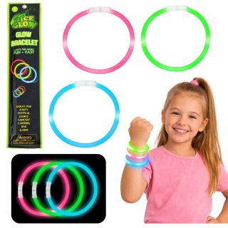 Bransoletki Opaski Fluorescencyjne Świecące W Ciemności Neon Stick 3 szt. LEAN TOYS