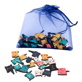 Drewniane Puzzle Kotki Układanka Edukacyjna Ramka Woreczek 62 el. LEAN Toys