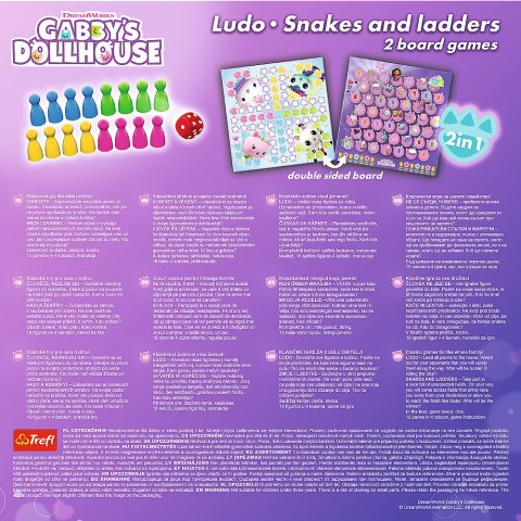 Gra klasyczna 2w1 Chińczyk, Węże i drabiny Koci Domek Gabi Trefl 02590