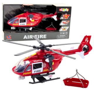 Helikopter Straży Pożarnej Hak Nosze Światła Dźwięki 1:12 LEAN Toys