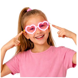 Okulary Fluorescencyjne Serca Świecące W Ciemności Stick Neon Czerwone