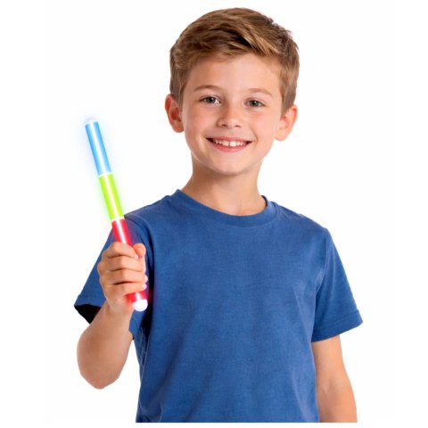 Pałka Trzykolorowa Fluorescencyjna Świeciąca W Ciemności Neon Stick 31,5 cm LEAN TOYS