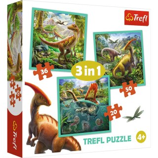 Puzzle - 3w1 (20, 36, 50) - Niezwykły świat dinozaurów - Trefl 34837