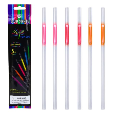 Słomki Patyczki Fluorescencyjne Świecące W Ciemności Neon Stick 6szt. LEAN TOYS