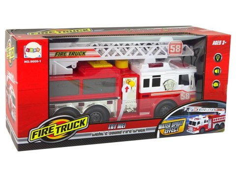 Woź Strażacki Straż Pożarna Dźwięki Światła Czerwona LEAN Toys