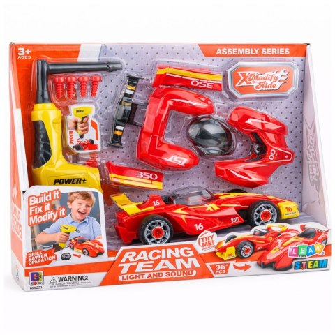 Zestaw Do Tuningu Auta Samochód Wyścigówka Do Skręcania Wkrętarka Światła LEAN Toys