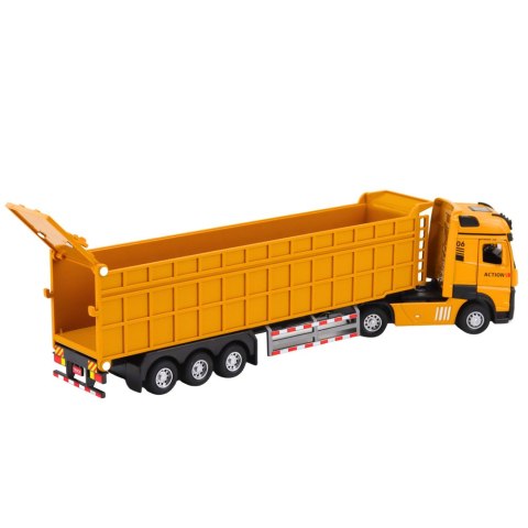 Ciężarówka Wywrotka Metalowa Kabina Światła Dźwięki Napęd Żółta