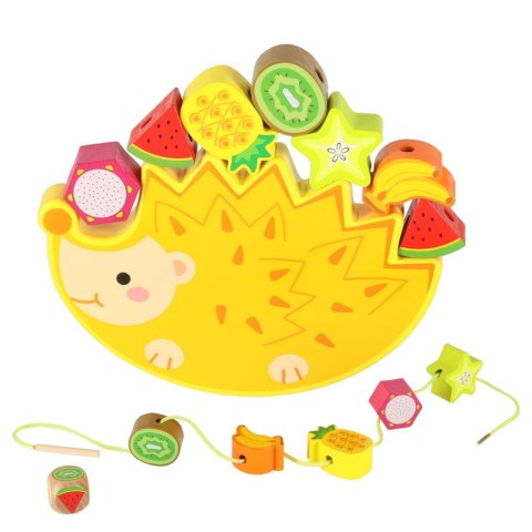 Gra zręcznościowa montessori układanka balansująca klocki drewniane jeż nawlekane owoce Kik Sp. z o. o. Sp. k.