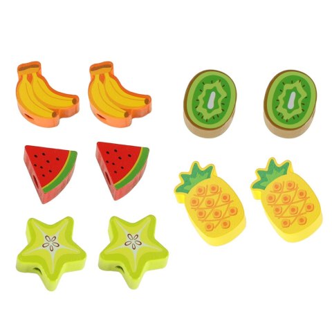 Gra zręcznościowa montessori układanka balansująca klocki drewniane jeż nawlekane owoce Kik Sp. z o. o. Sp. k.