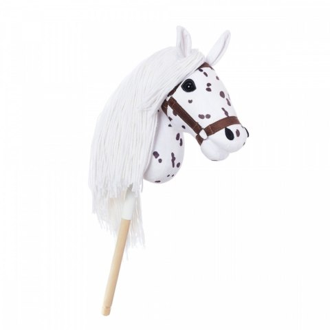 Koń na kiju Hobby Horse HOPPIHORSE A3 Leopard - biały, maść tarantowata Tootiny