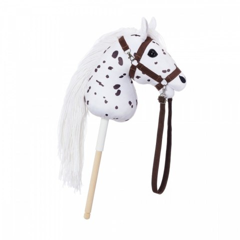 Koń na kiju Hobby Horse HOPPIHORSE A3 Leopard - biały, maść tarantowata Tootiny