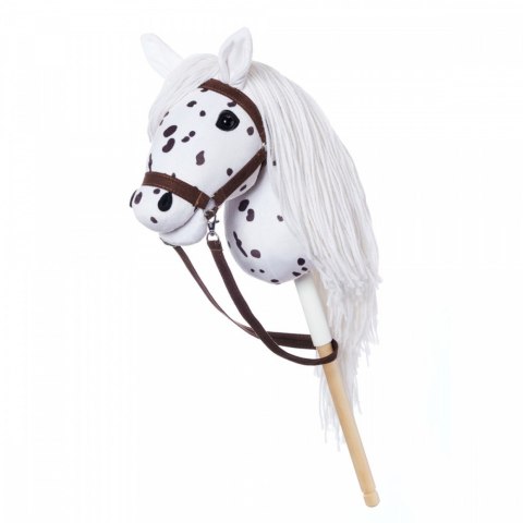 Koń na kiju Hobby Horse HOPPIHORSE A3 Leopard - biały, maść tarantowata Tootiny