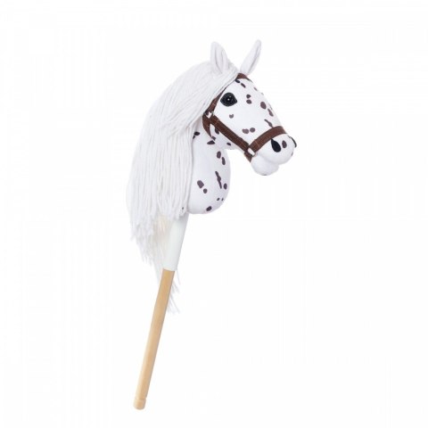 Koń na kiju Hobby Horse HOPPIHORSE A4 Leopard - biały, maść tarantowata Tootiny