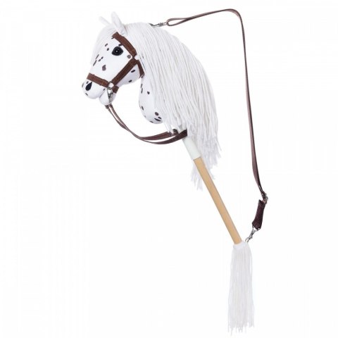 Koń na kiju Hobby Horse HOPPIHORSE A4 Leopard - biały, maść tarantowata Tootiny