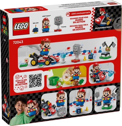 LEGO Super Mario 72043 - Mario Kart: Interaktywna figurka LEGO Mario i Standard Kart