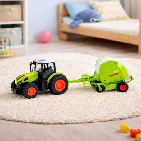 Traktor Rolniczy Farmerski Zdalnie Sterowany RC Z Prasą Do Balotów 1:24