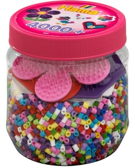 Hama Koraliki i podstawki w pojemniku