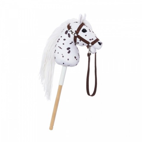 Koń na kiju Hobby Horse HOPPIHORSE A4 Leopard - biały, maść tarantowata Tootiny