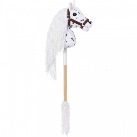 Koń na kiju Hobby Horse HOPPIHORSE A4 Leopard - biały, maść tarantowata Tootiny