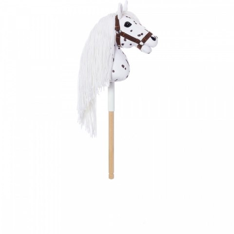 Koń na kiju Hobby Horse HOPPIHORSE A4 Leopard - biały, maść tarantowata Tootiny