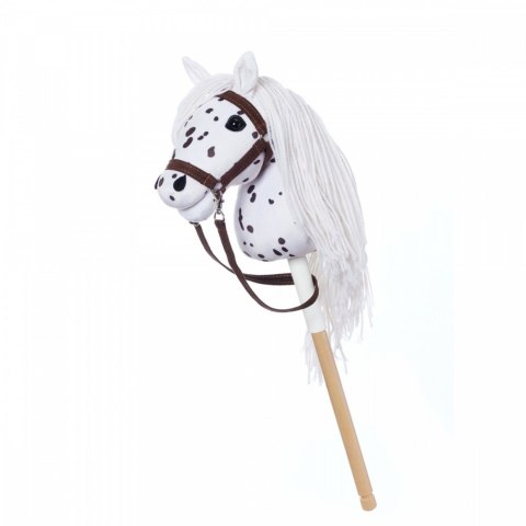 Koń na kiju Hobby Horse HOPPIHORSE A4 Leopard - biały, maść tarantowata Tootiny