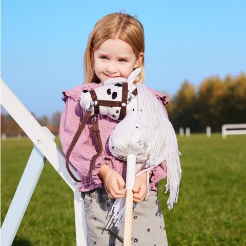 Koń na kiju Hobby Horse HOPPIHORSE A4 Leopard - biały, maść tarantowata Tootiny