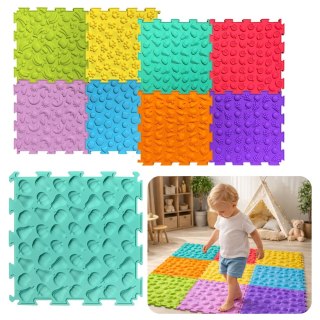 Ścieżka Sensoryczna Puzzle Kafelki Różne Struktury Kolory 24,5 cm 10 szt.