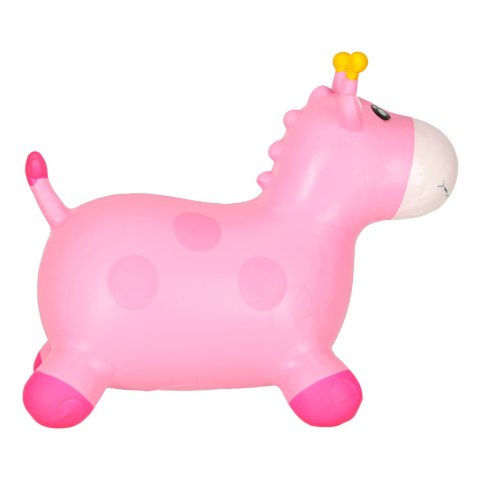 Skoczek dla dzieci do skakania z pompką gumowy różowa żyrafa Kik Sp. z o. o. Sp. k.