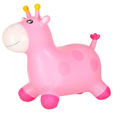 Skoczek dla dzieci do skakania z pompką gumowy różowa żyrafa Kik Sp. z o. o. Sp. k.