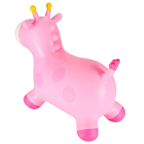 Skoczek dla dzieci do skakania z pompką gumowy różowa żyrafa Kik Sp. z o. o. Sp. k.