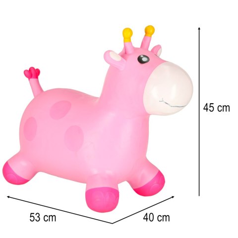 Skoczek dla dzieci do skakania z pompką gumowy różowa żyrafa Kik Sp. z o. o. Sp. k.