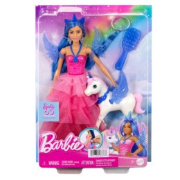 Lalka Barbie księżniczka Sapphire + skrzydlaty jednorożec Mattel